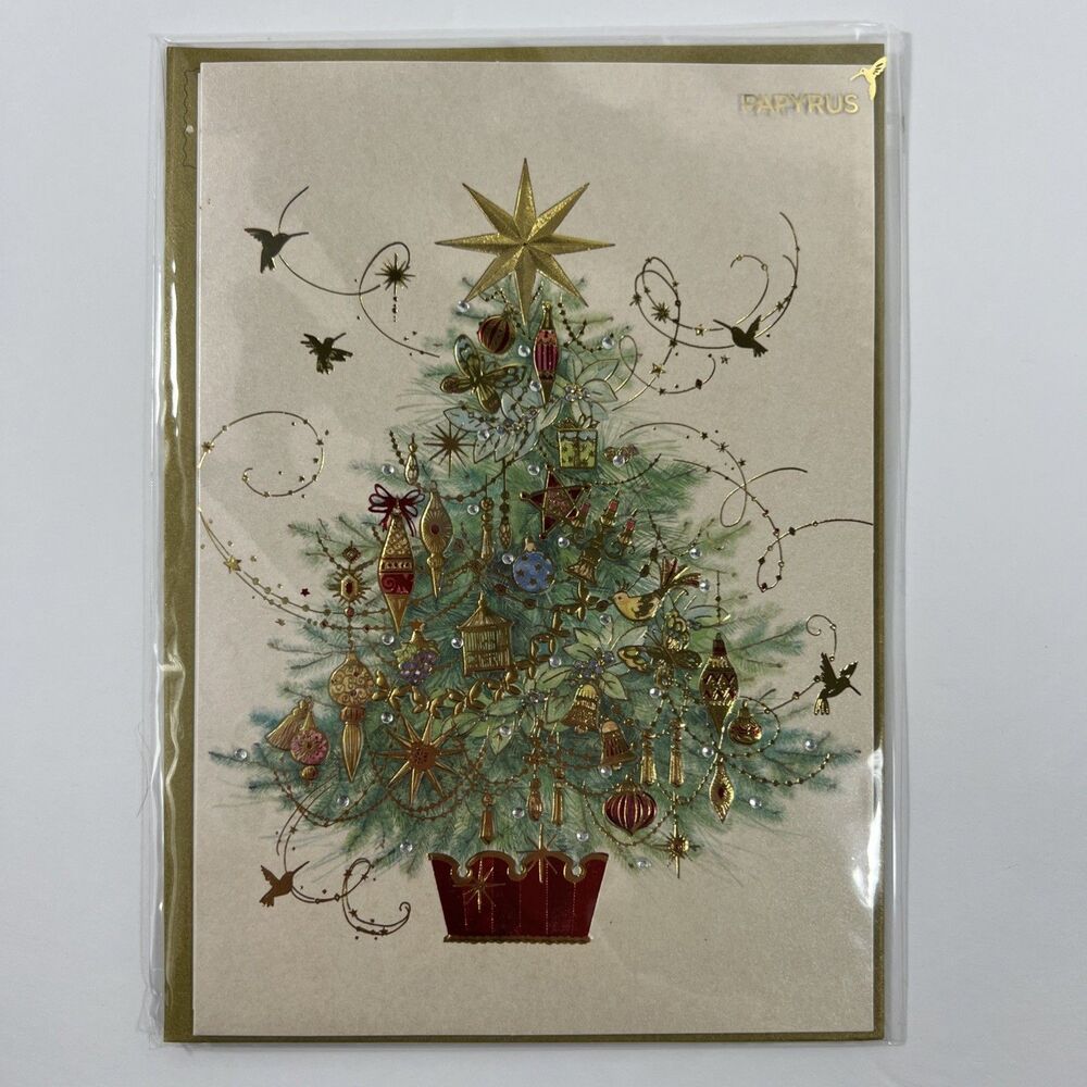 Papyrus - Christmas Card with Envelope - Hummingbird - Warmest Wishes